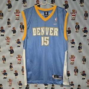 Vintage Reebok Denver Nuggets Carmelo Anthony #15 NBA Jersey Large Blue/Yellow